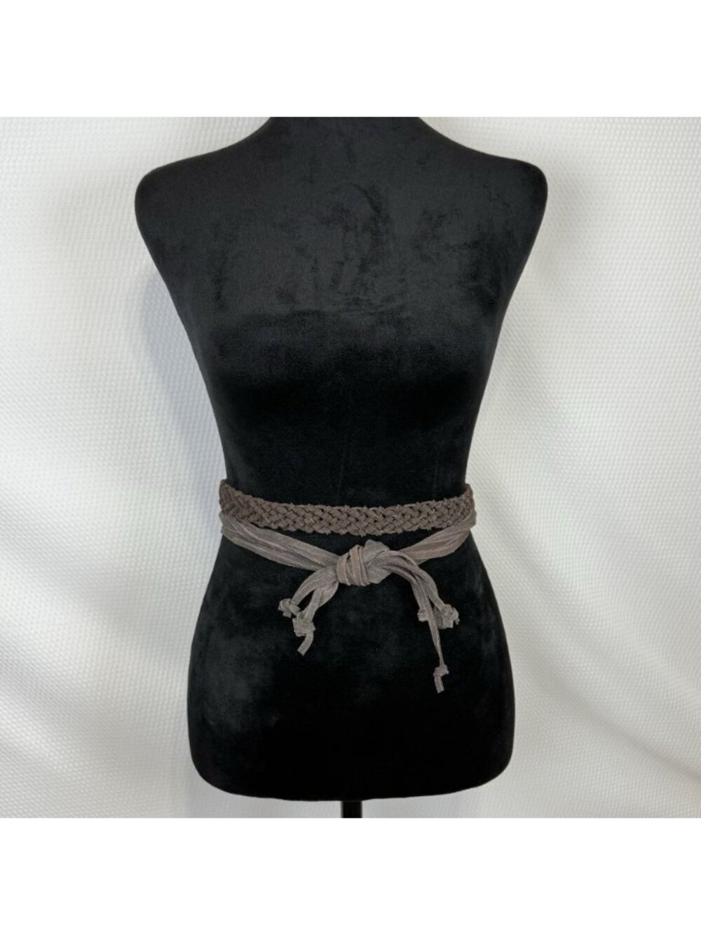 Brown Suede Leather Braided Belt Fringe Tassel Boho Western Wrap Tie Waist OS